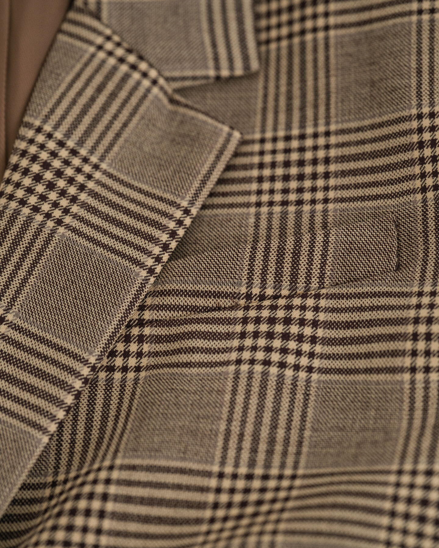 Veste blazer coupe regular en laine mélangée à carreaux