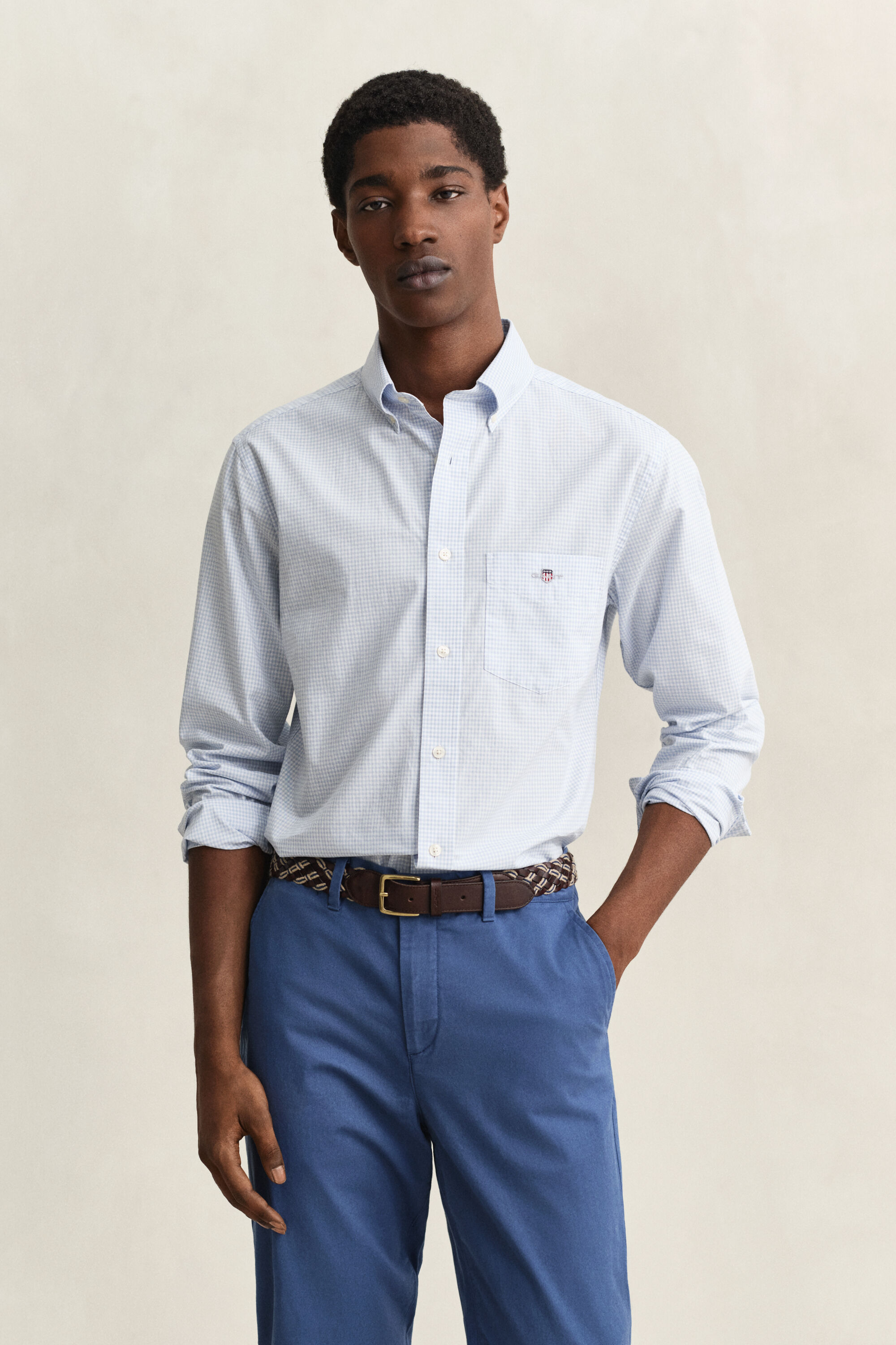 Chemise vichy en popeline classique