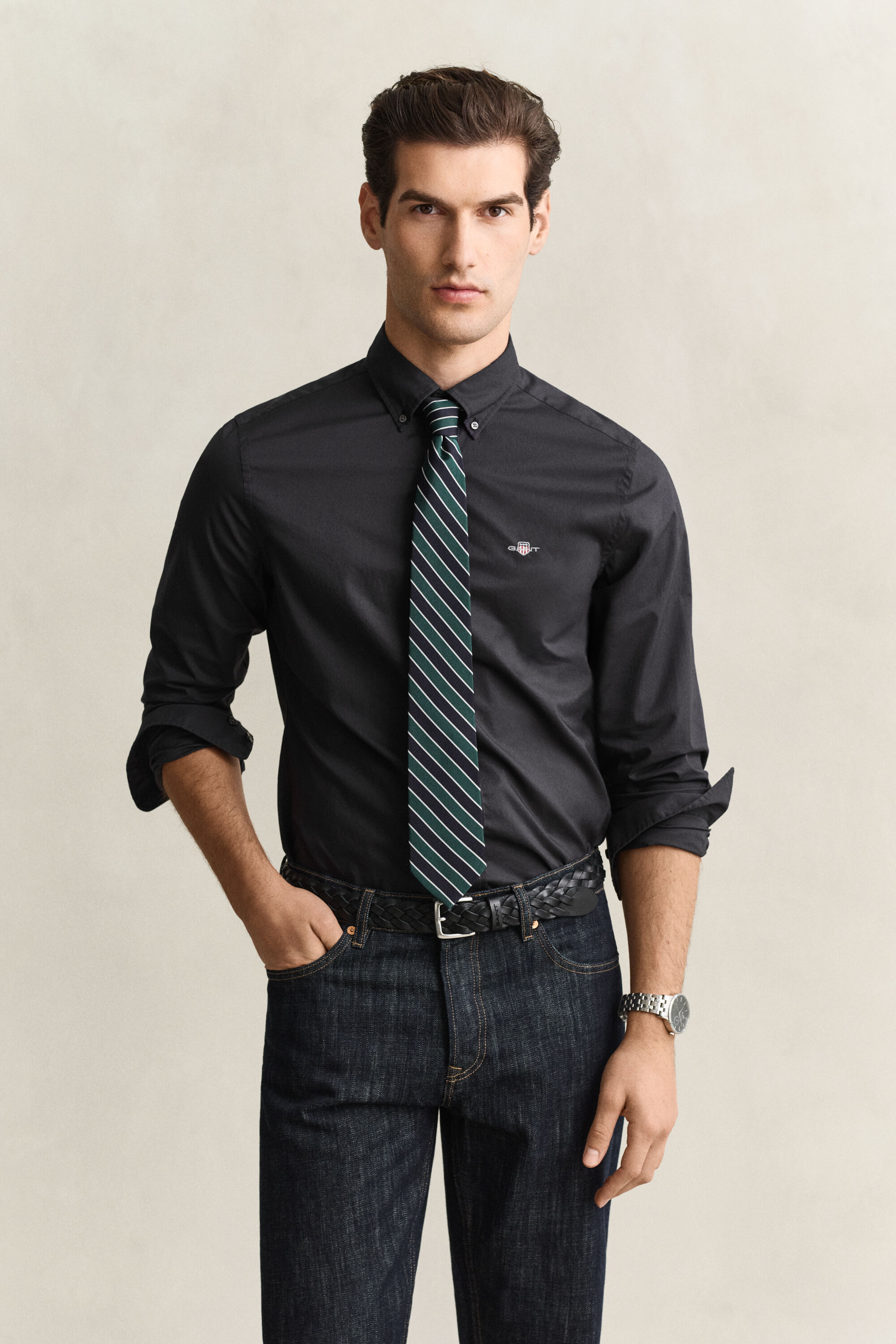 Chemise slim classique en popeline