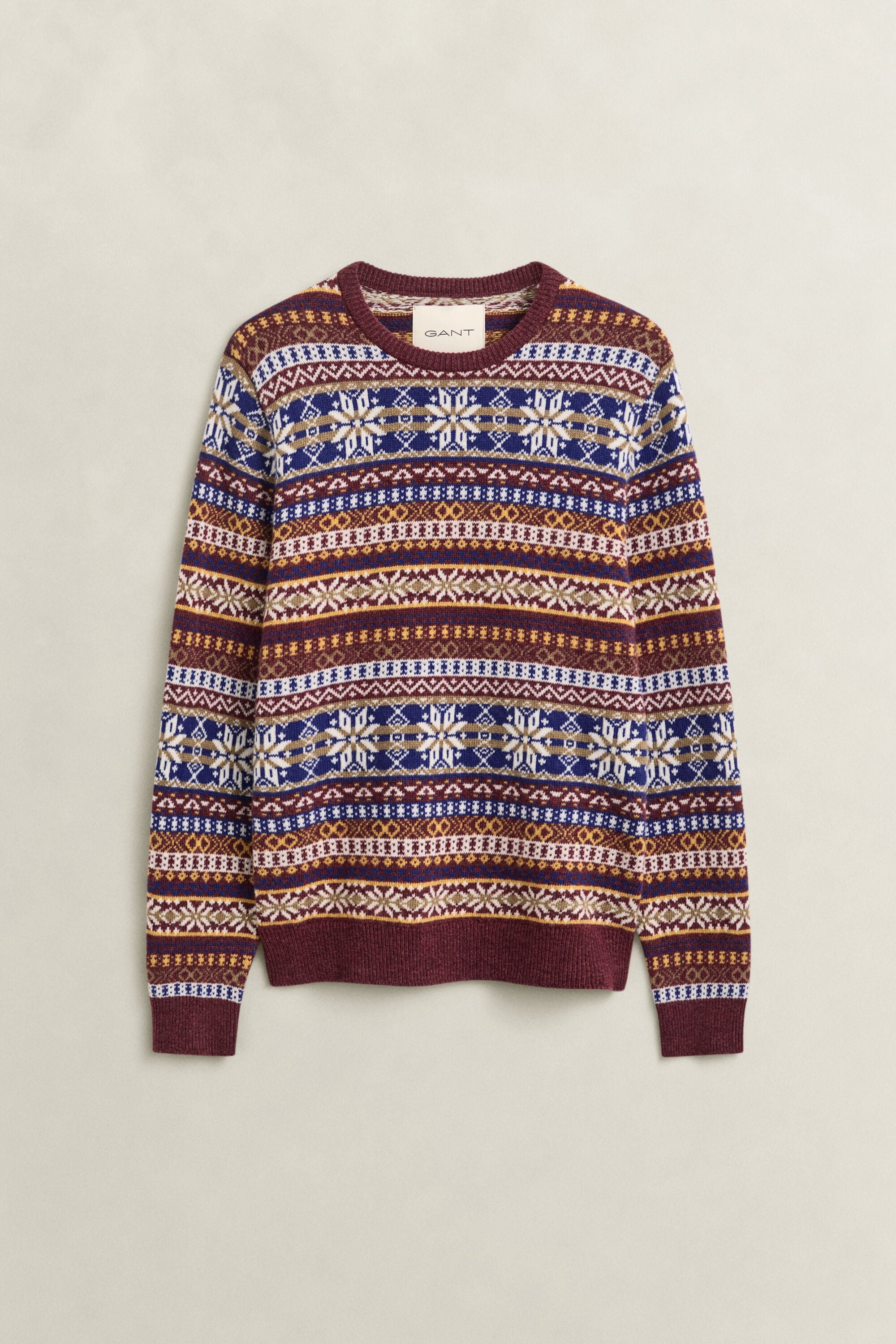 Pull col rond à motif Fair Isle