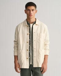 Surchemise en coton et lin teinte en pi&egrave;ce