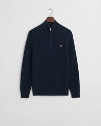 Pull à demi-zip en coton texturé