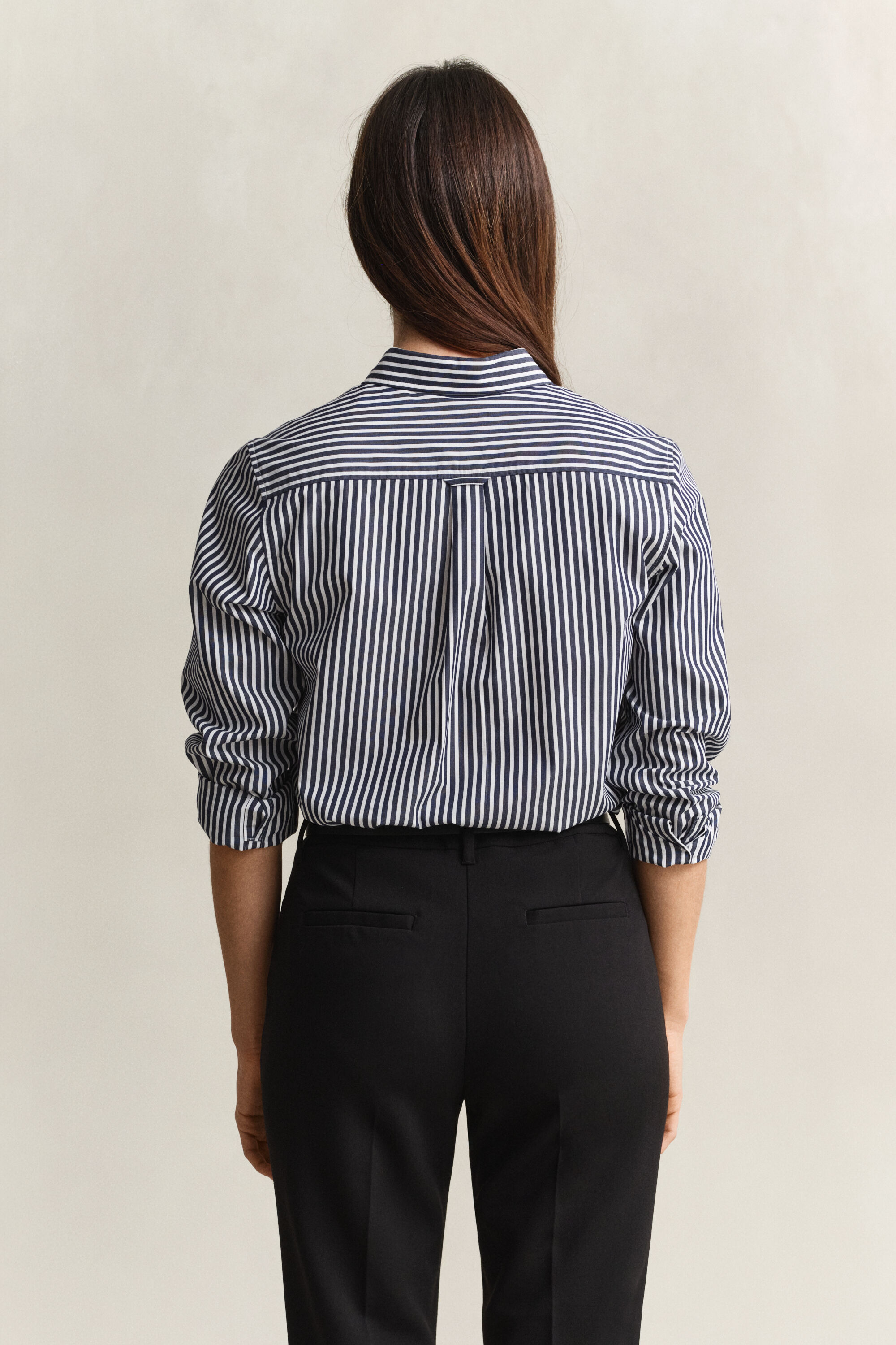 Chemise regular en popeline à rayures classique