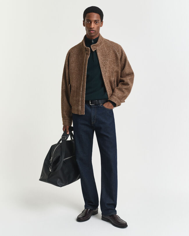 Pull à demi-zip en laine d'agneau ultra-fine