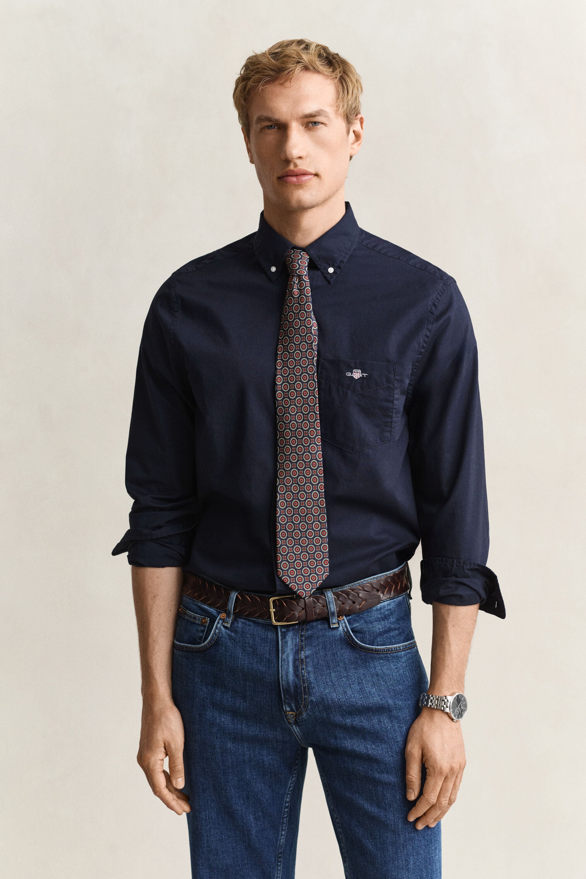 Chemise regular classique en popeline