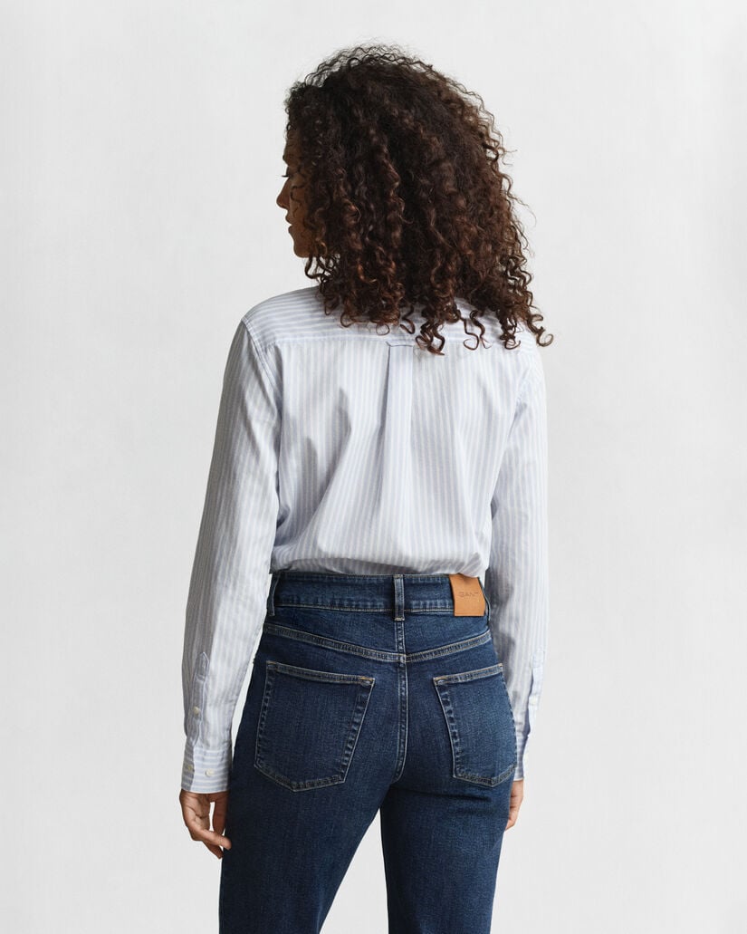 Chemise coupe regular en popeline à rayures classique