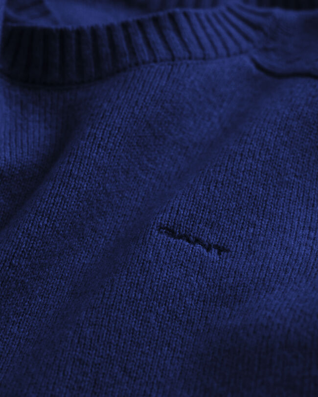 Pull ras du cou en laine à manches marteau