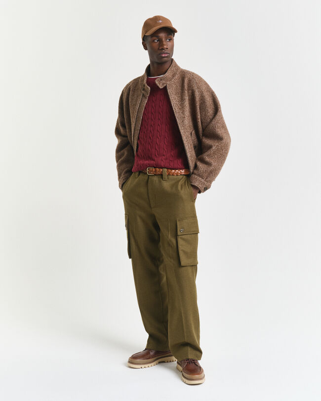 Pull col rond en maille de coton torsadée