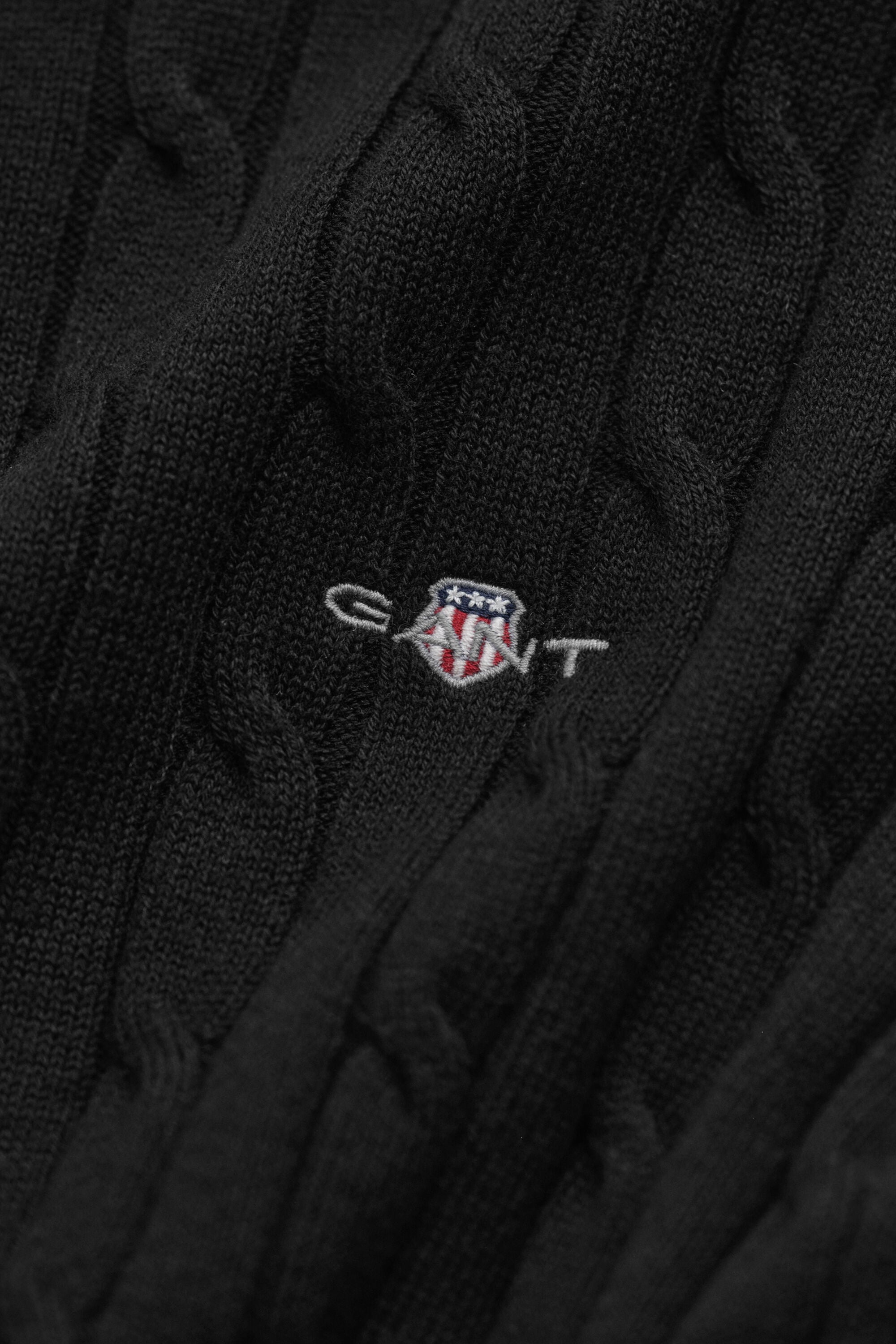 Pull col rond en maille de coton stretch à torsades