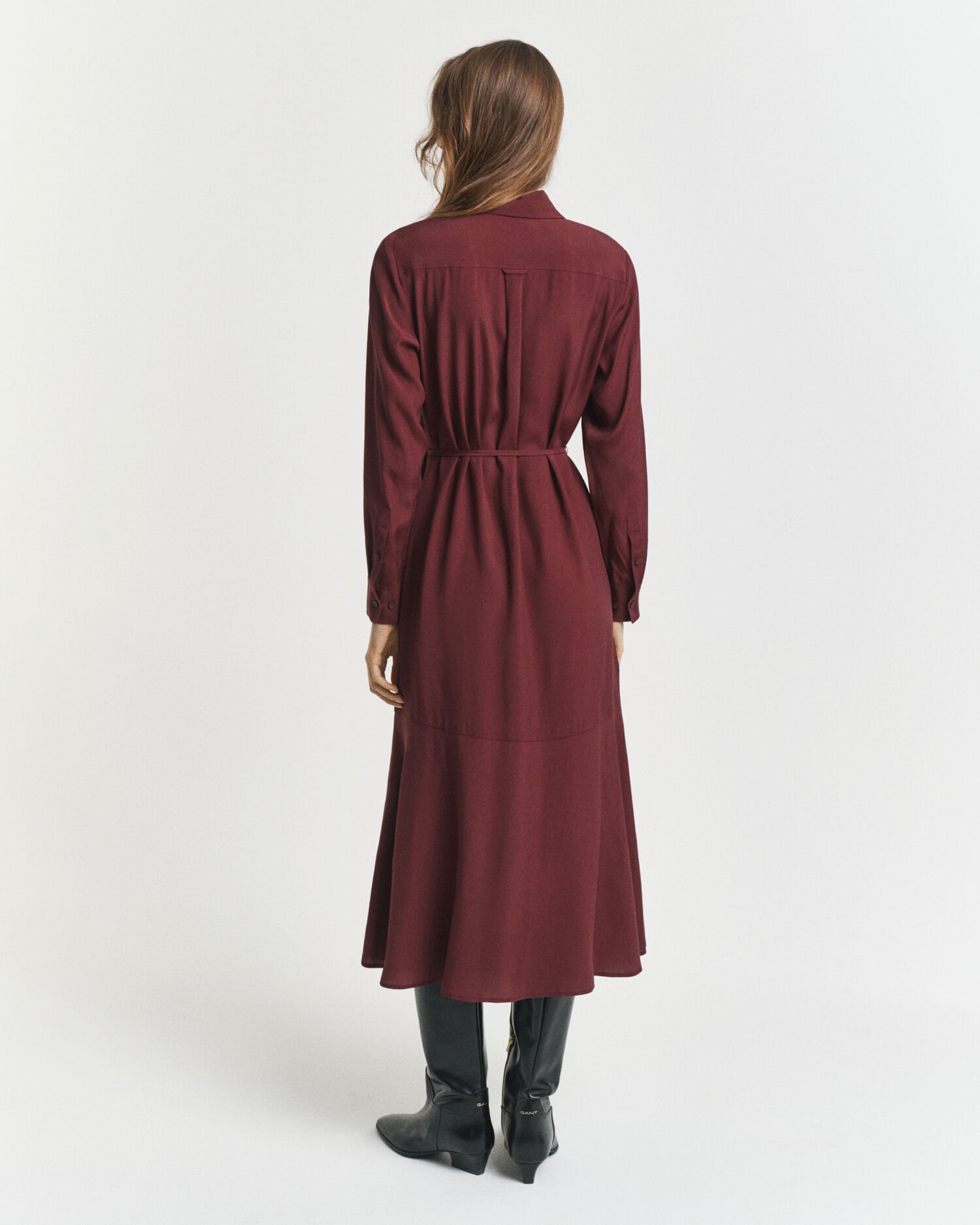 Robe-chemise midi en viscose