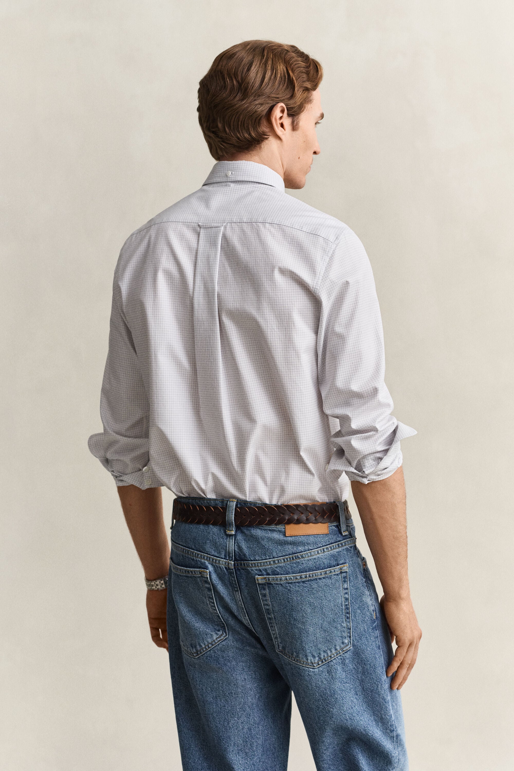Chemise habillée en sergé à carreaux