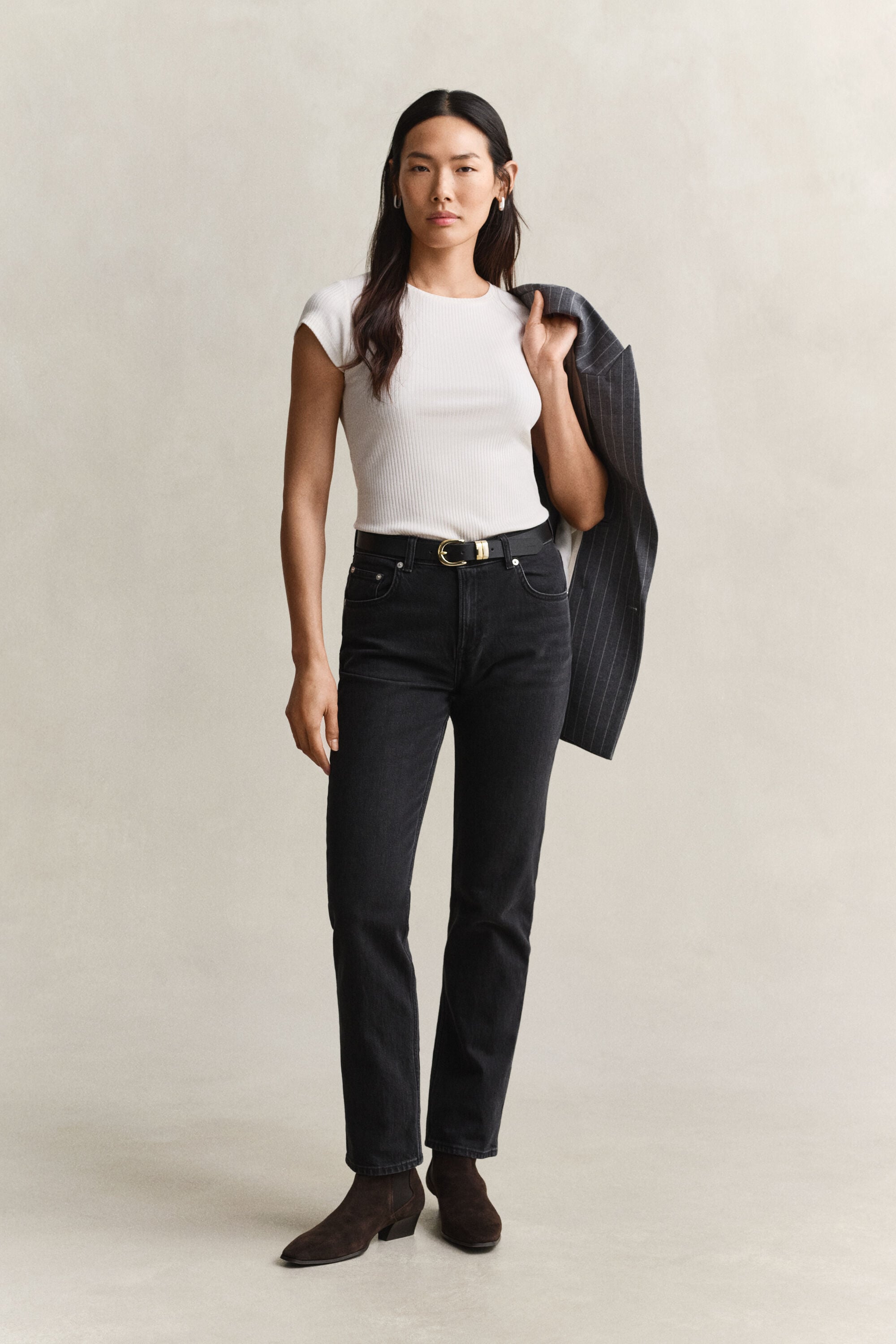 T-shirt coupe slim côtelé