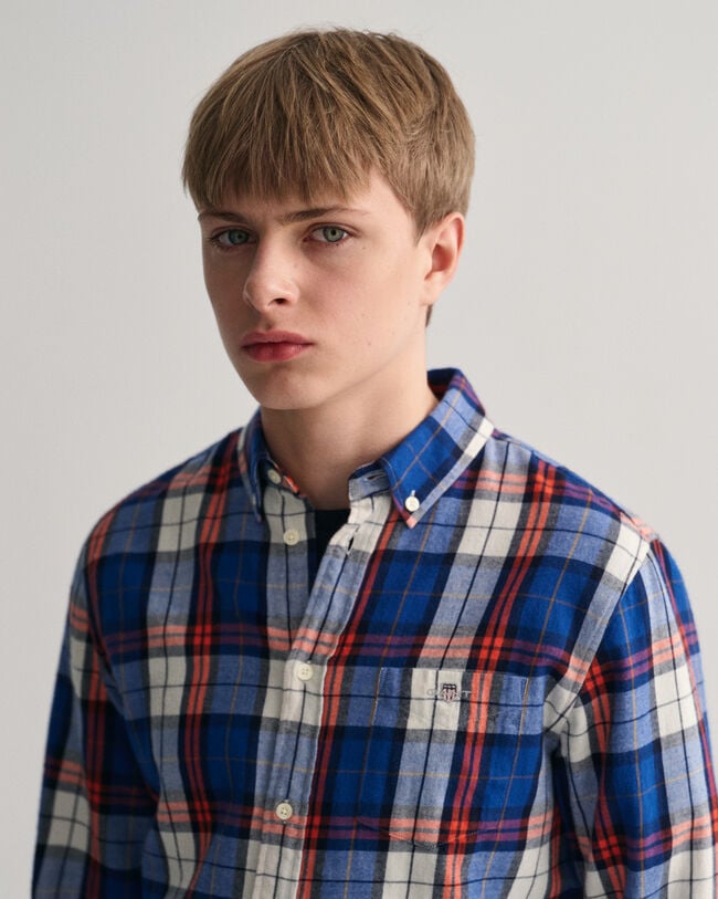 Chemise regular fit en flanelle &agrave; carreaux Teen Boys