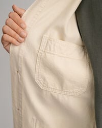 Surchemise en coton et lin teinte en pi&egrave;ce