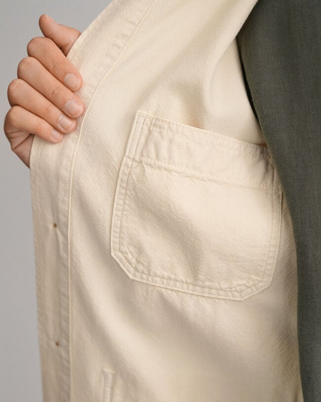 Surchemise en coton et lin teinte en pi&egrave;ce