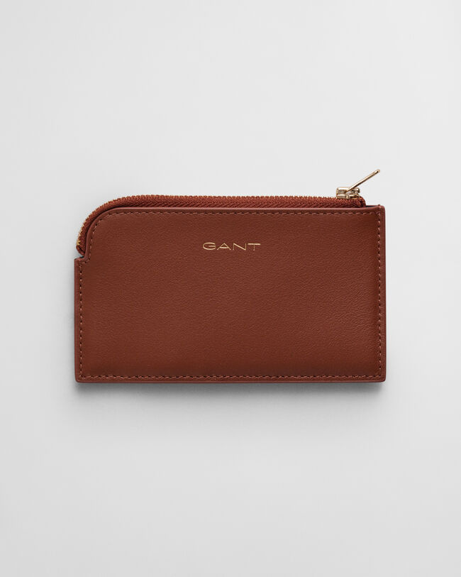 Porte-cartes zippé en cuir
