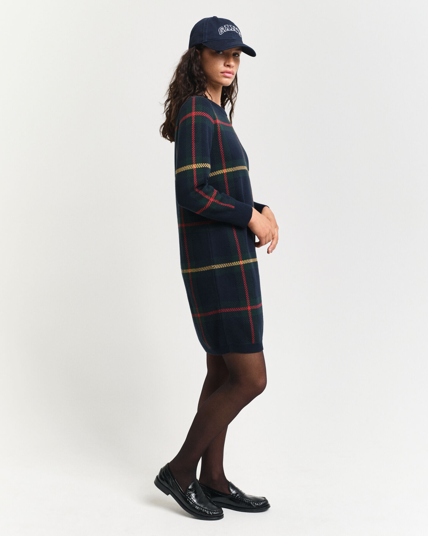 Robe ras du cou à carreaux