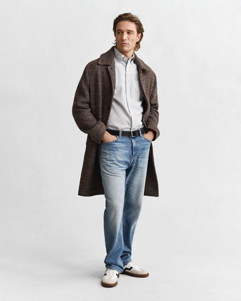 Chemise coupe regular en coton Oxford classique à rayures Banker