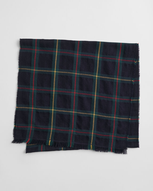 Foulard en laine mérinos à carreaux