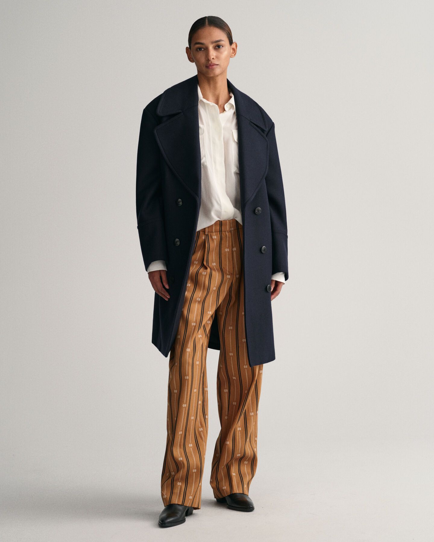 Pantalon relaxed fit &agrave; rayures Monogram