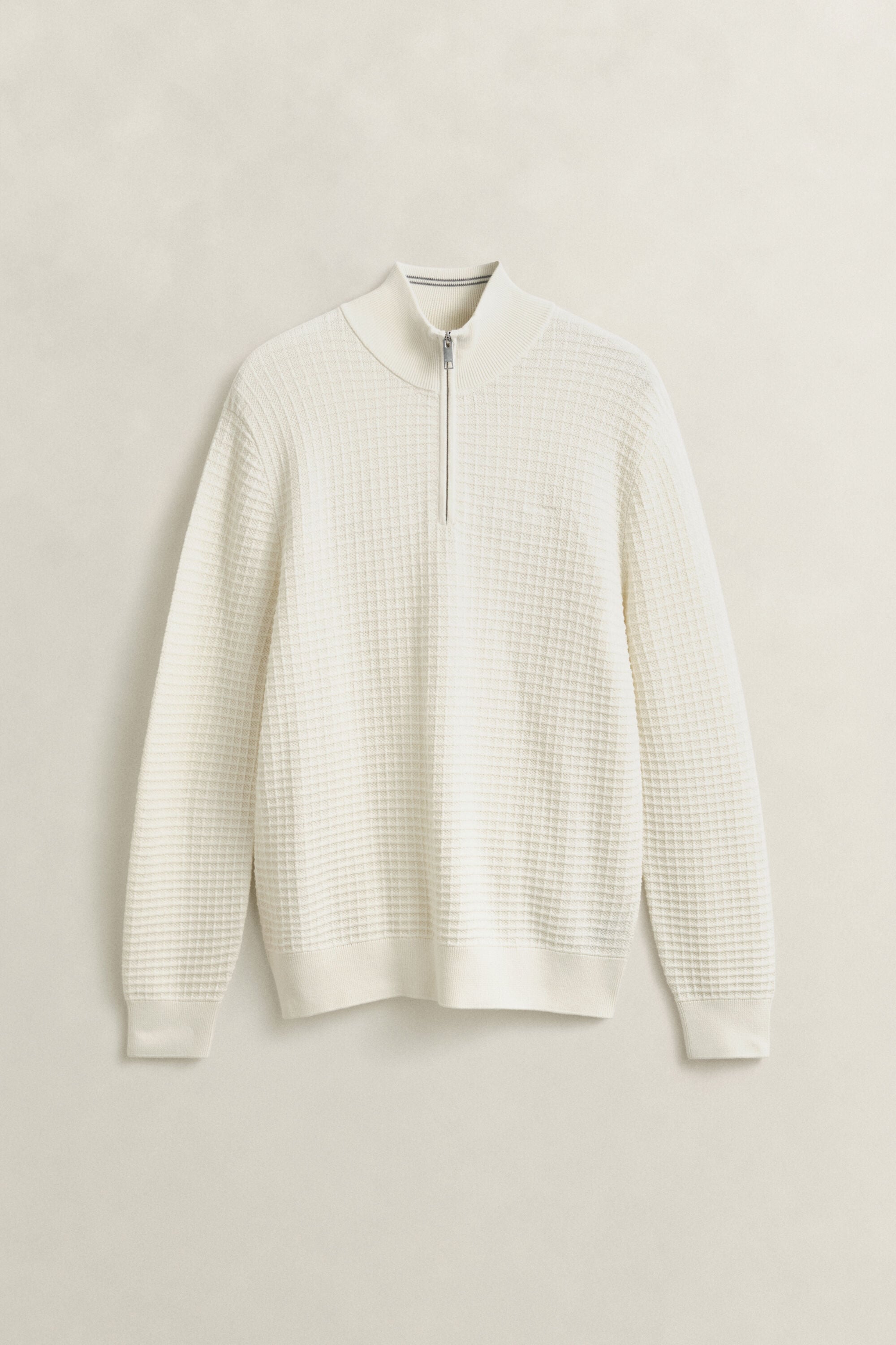 Pull à demi-zip texturé
