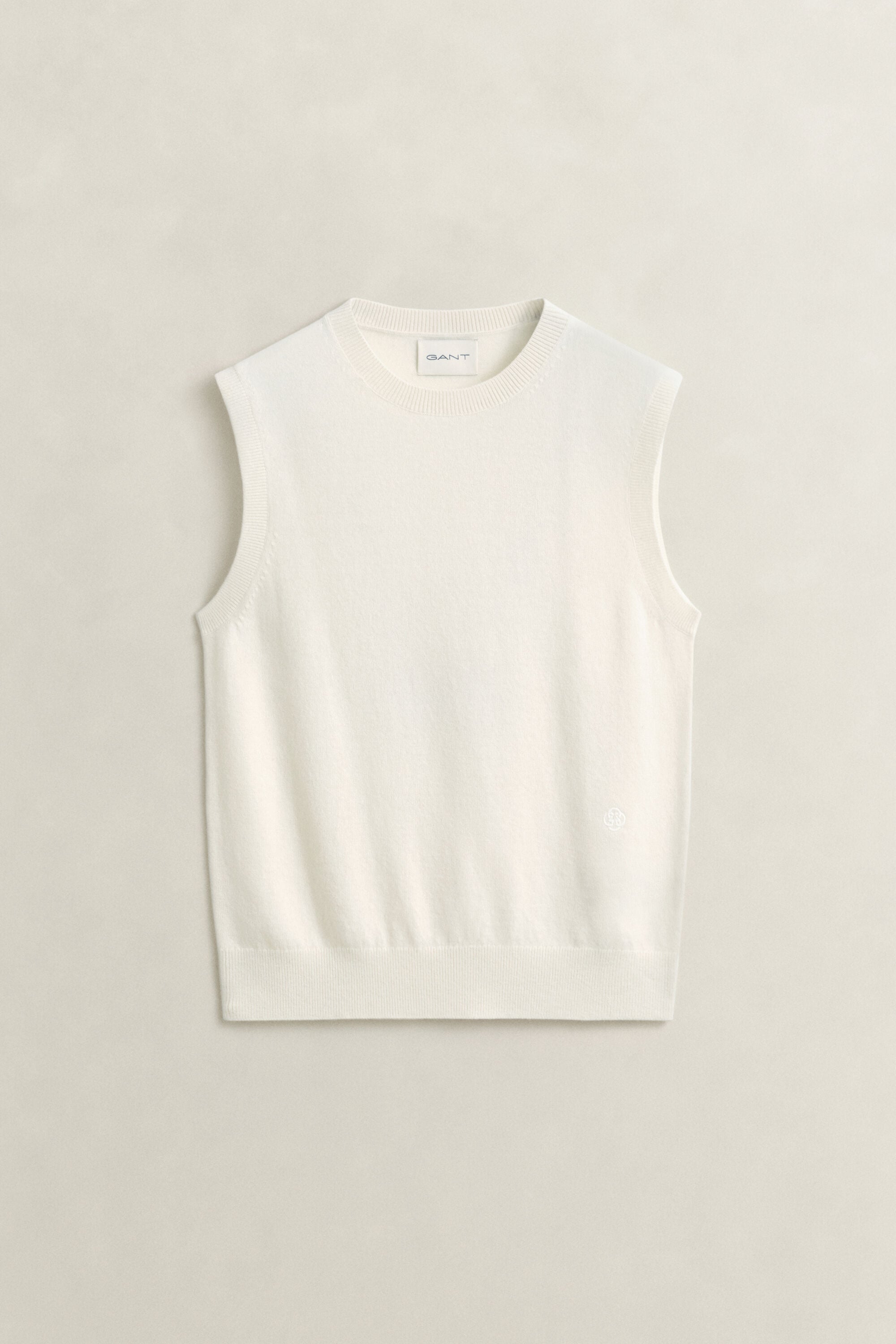Pull sans manches en laine tricotée