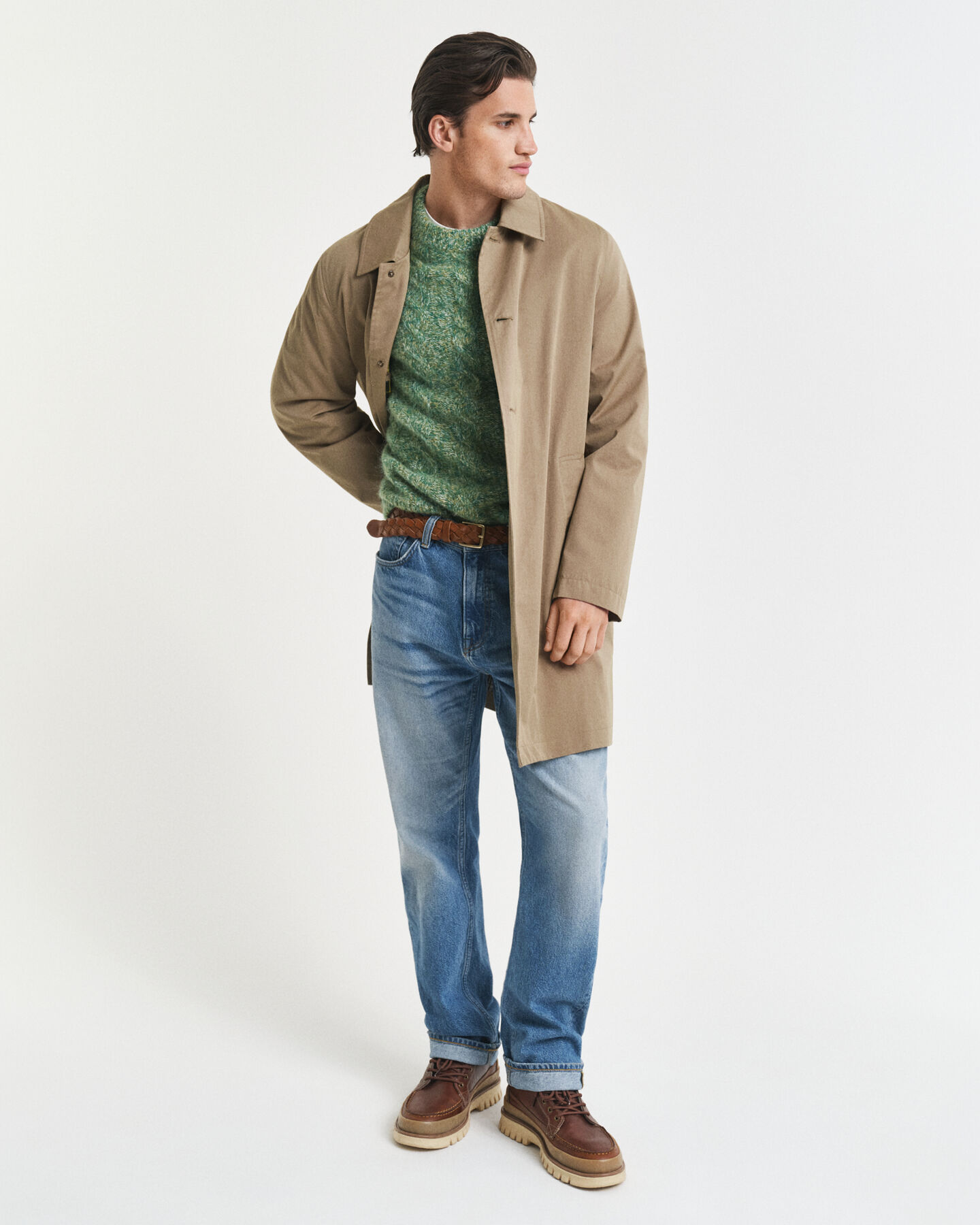 Pull col rond en maille torsadée