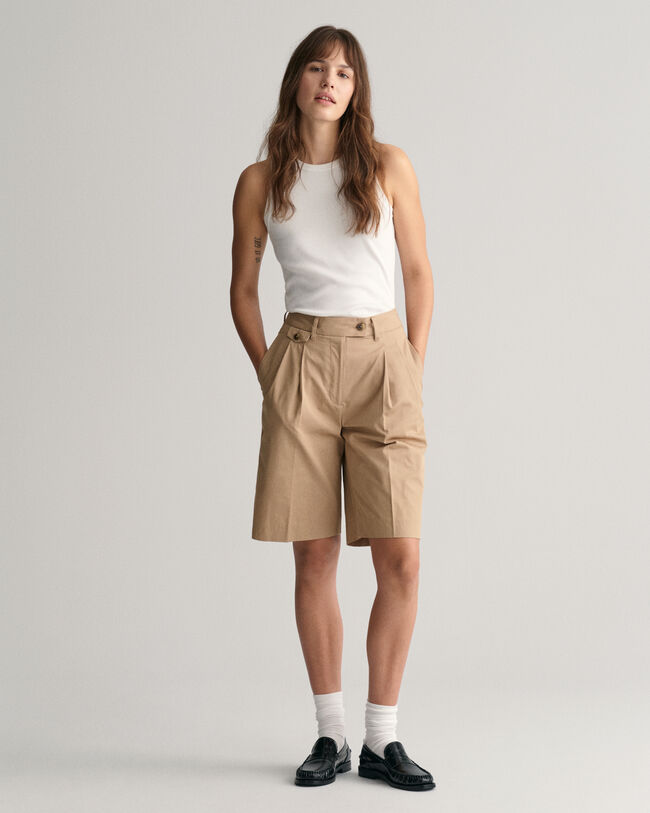 Short chino relaxed fit pliss&eacute;