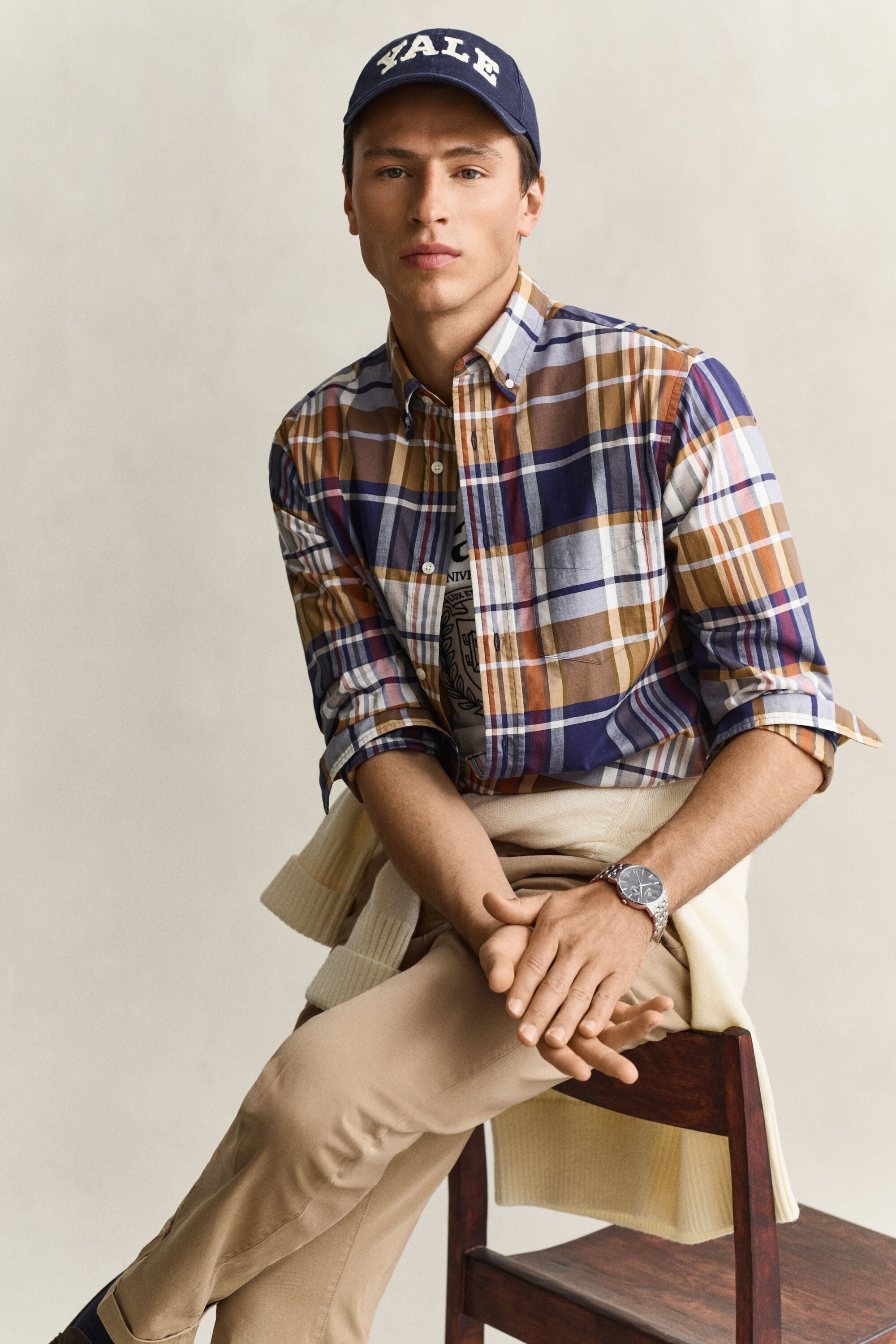 Chemise en popeline à carreaux Gant x Yale