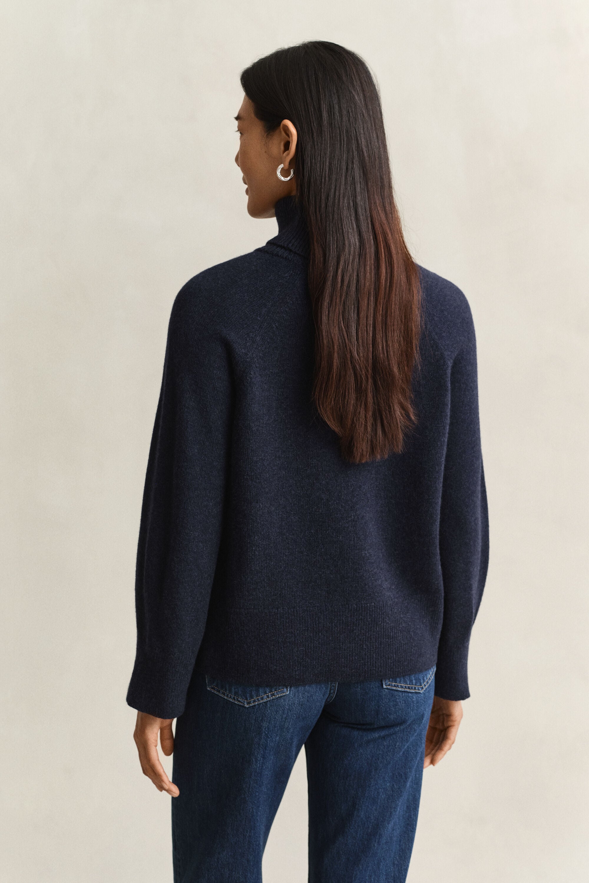 Pull col roulé en laine et cachemire