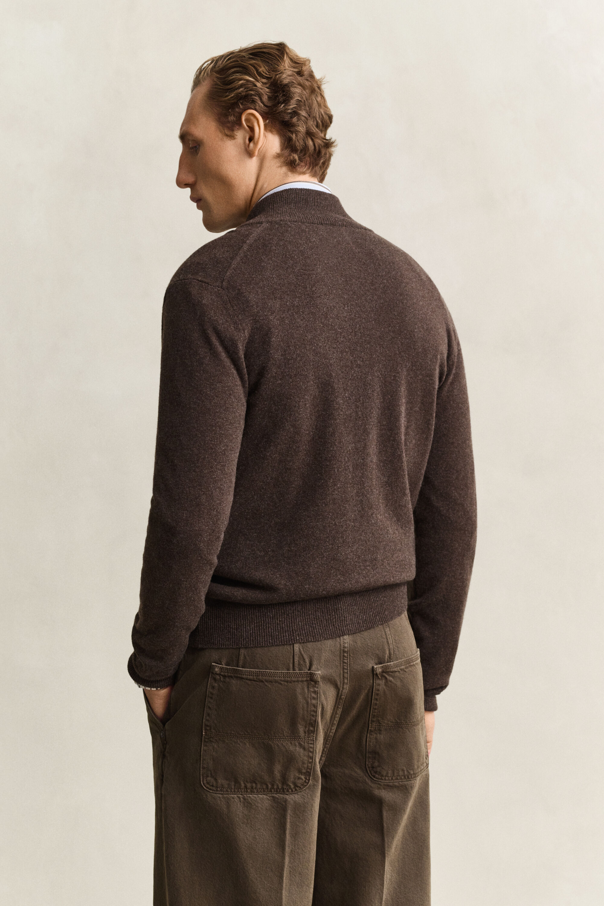 Cardigan zippé en laine d’agneau