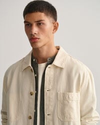 Surchemise en coton et lin teinte en pi&egrave;ce