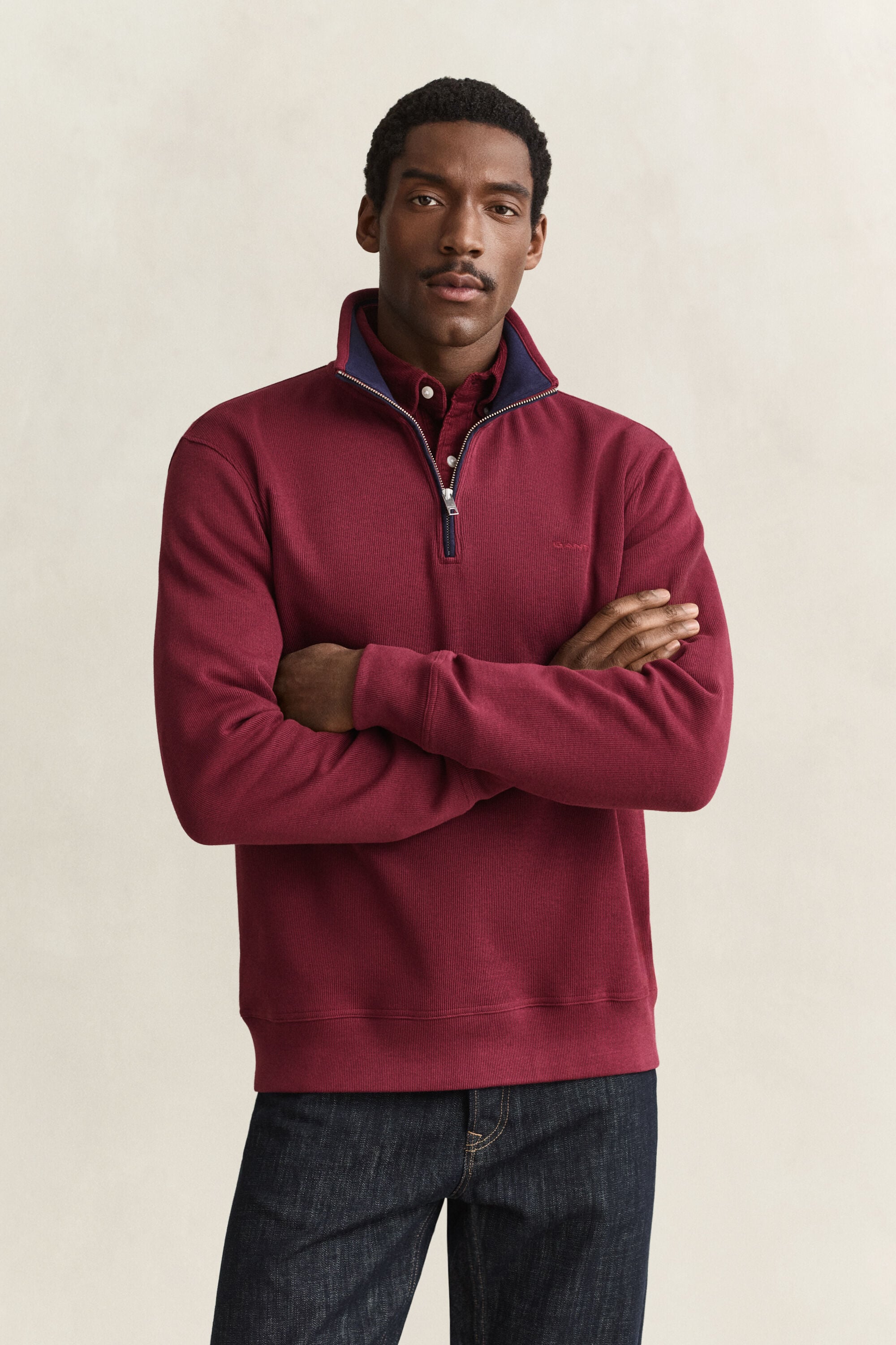 Sweat-shirt à demi-zip Sacker Rib