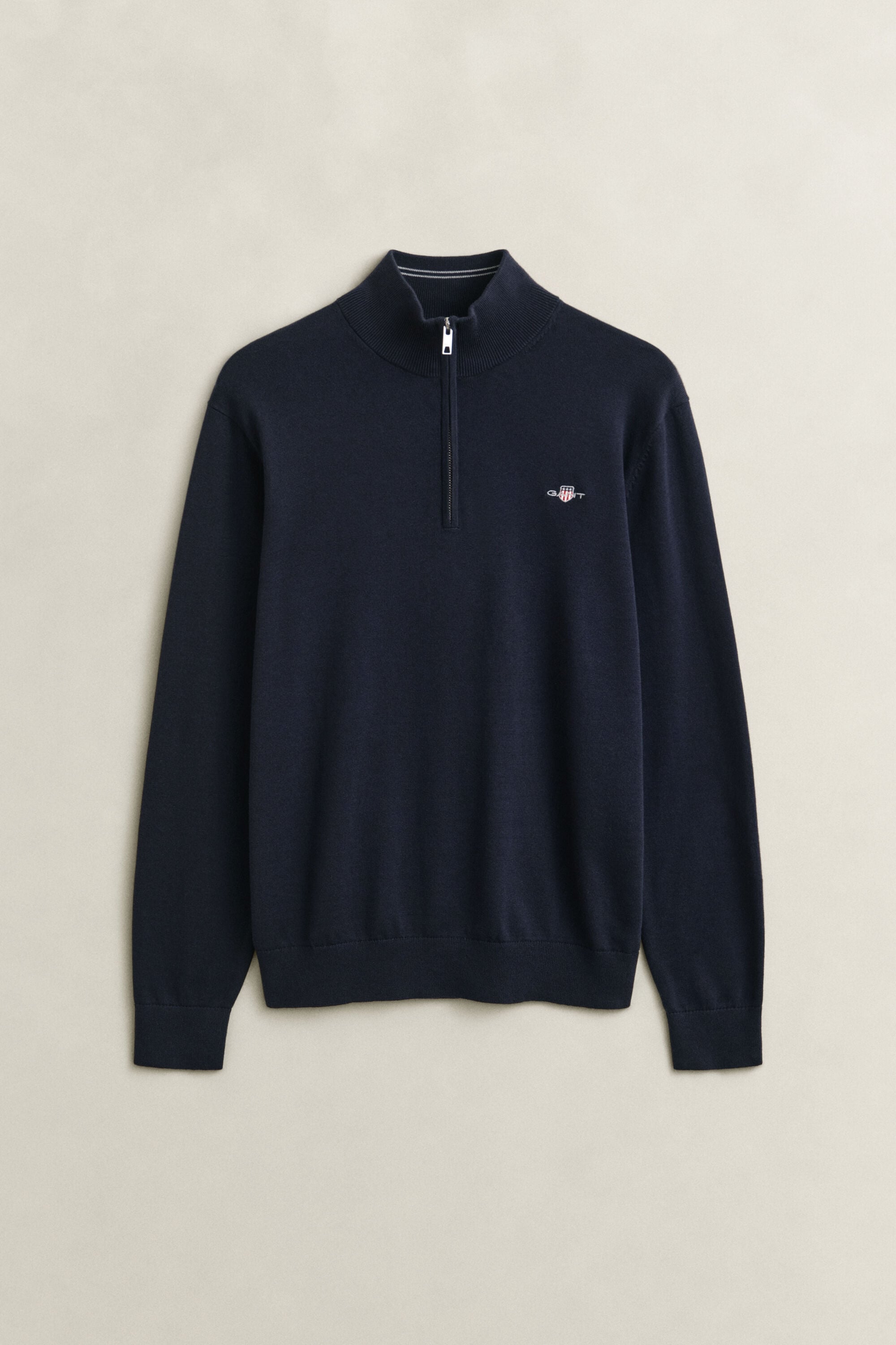 Pull à demi-zip en coton classique