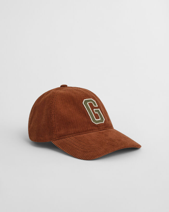 Casquette en velours côtelé avec écusson G