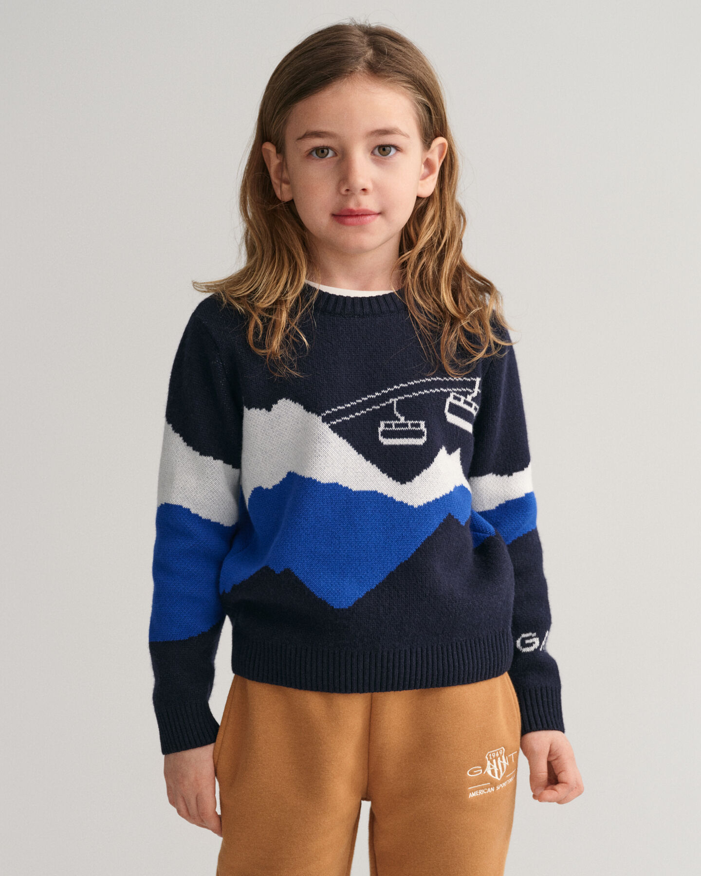 Pull ras du cou en jacquard Alpine Kids