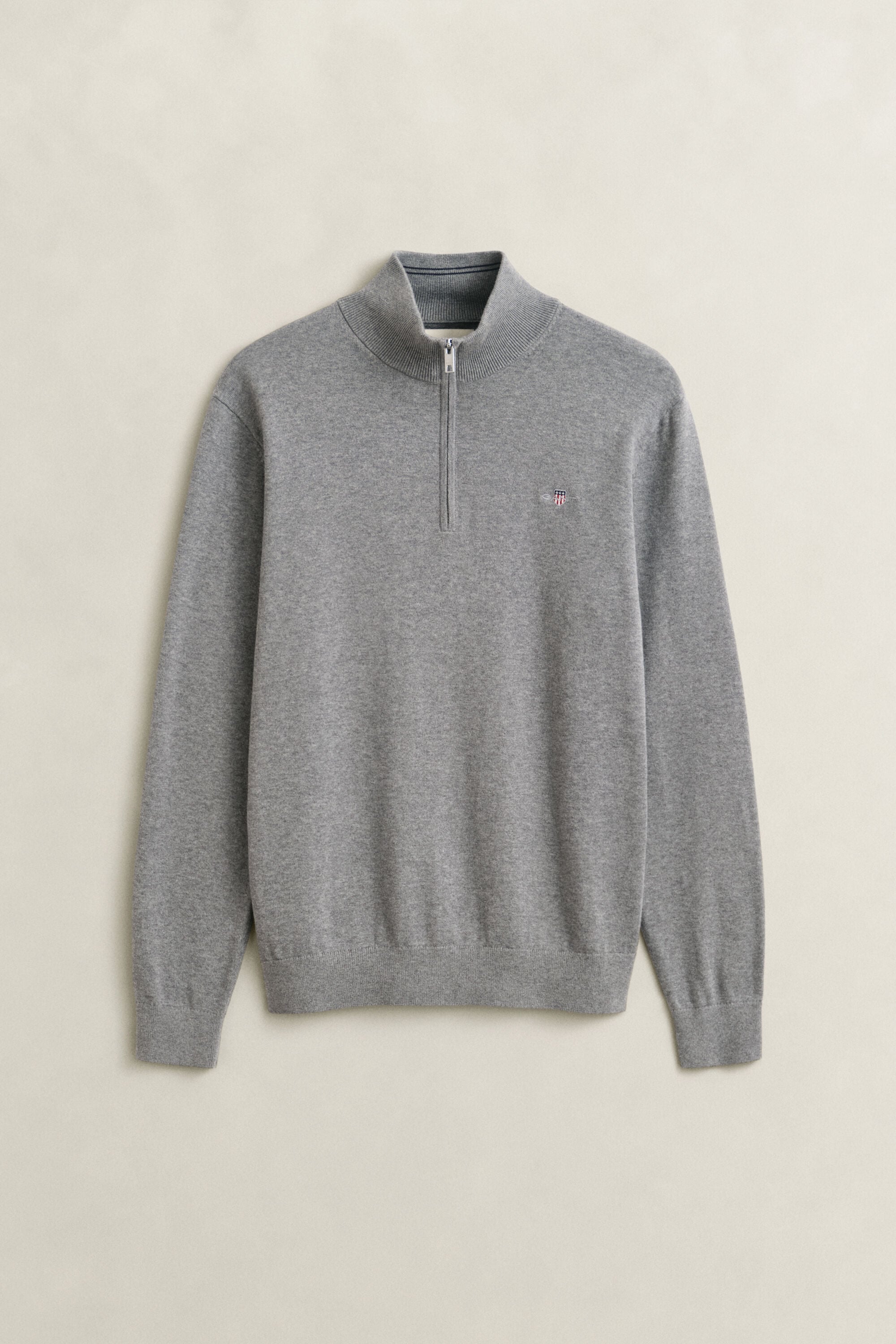 Pull à demi-zip en coton classique
