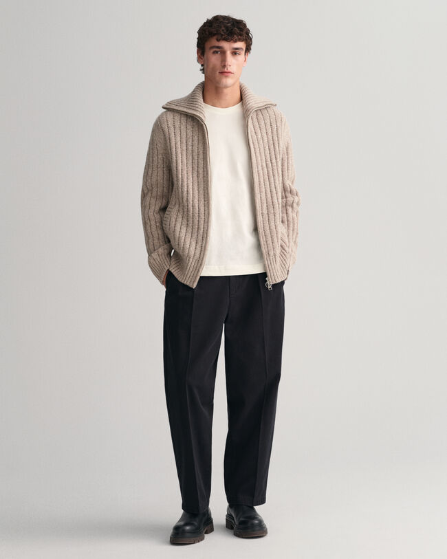 Cardigan zippé en laine