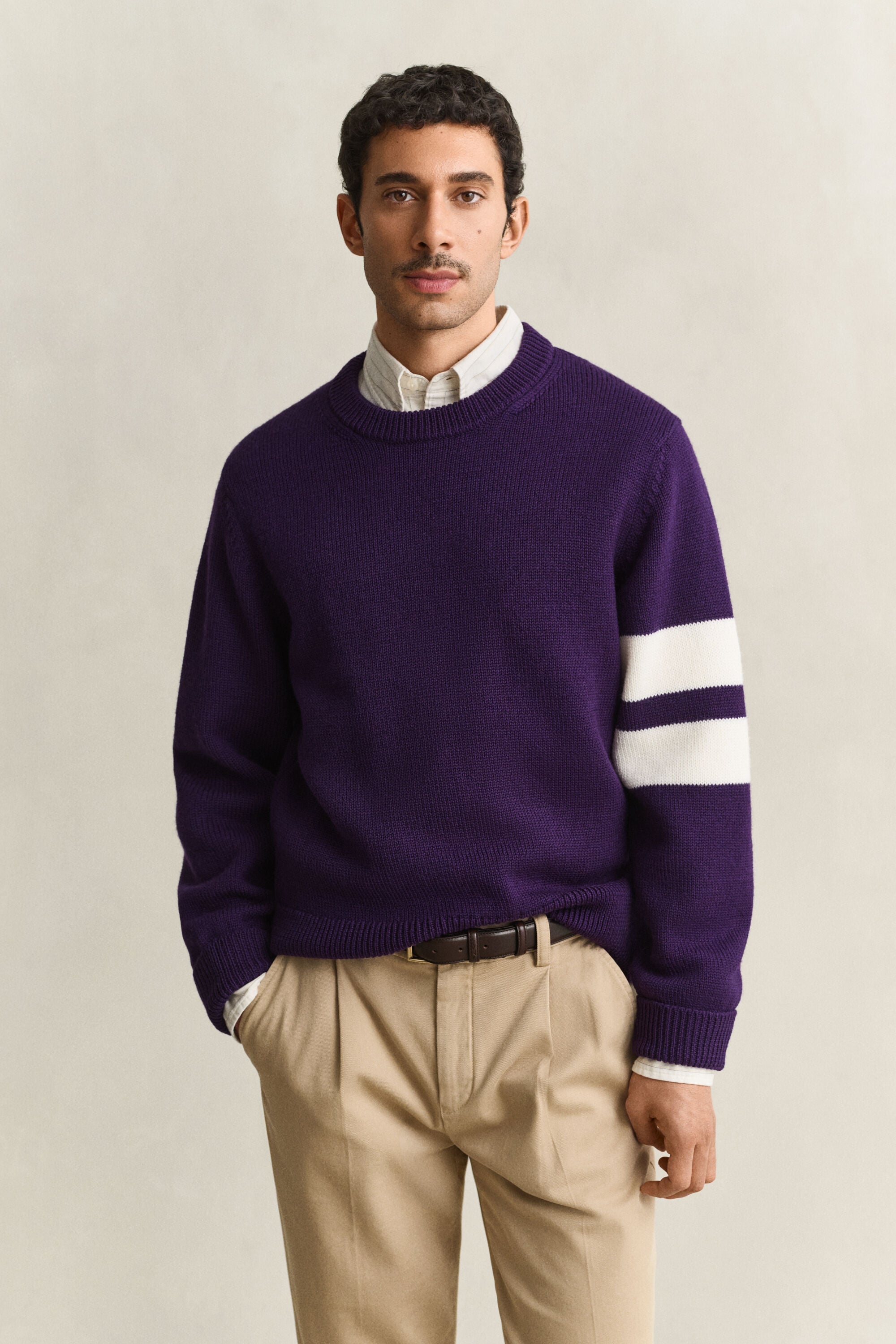 Pull en laine mérinos à rayures