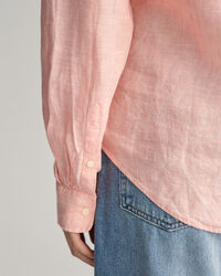 Chemise regular fit en chambray de lin