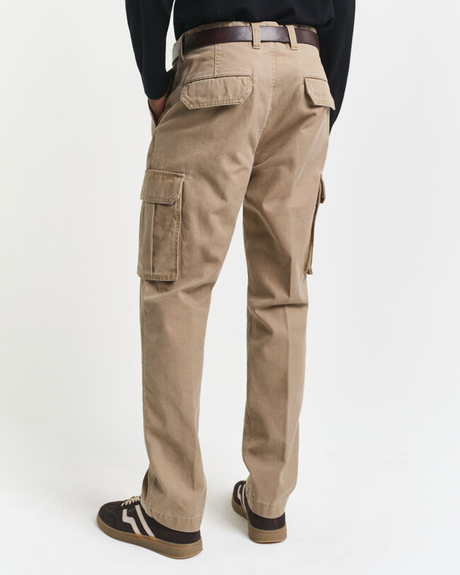 Pantalon cargo coupe regular en sergé de coton