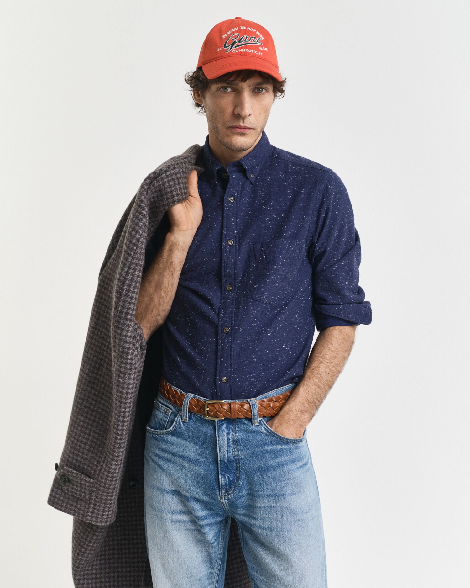 Chemise coupe regular en flanelle mouchetée