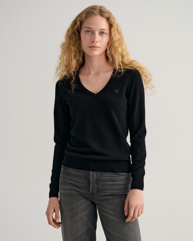Pull col V en laine d'agneau extrafine