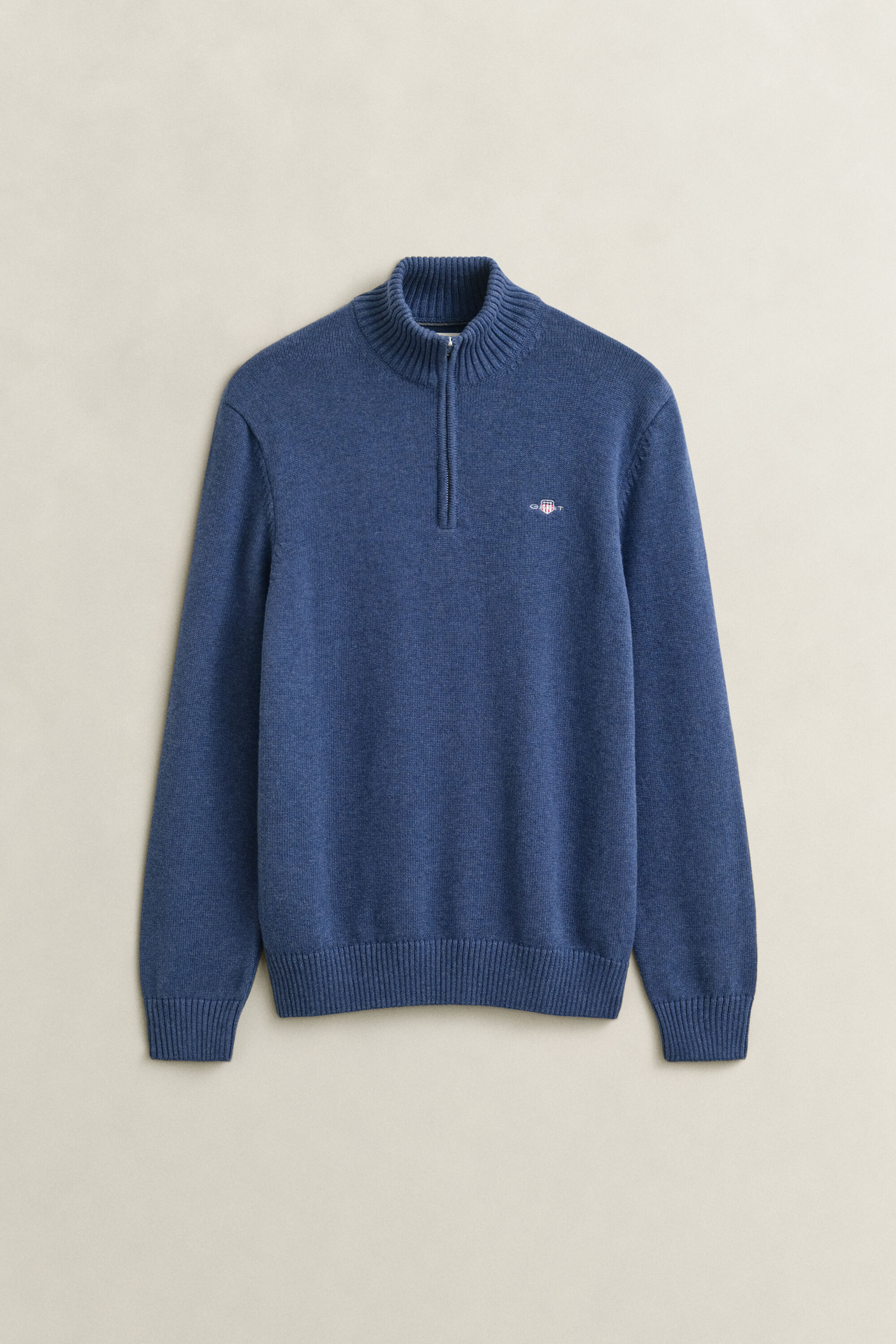 Pull en coton décontracté à demi-zip
