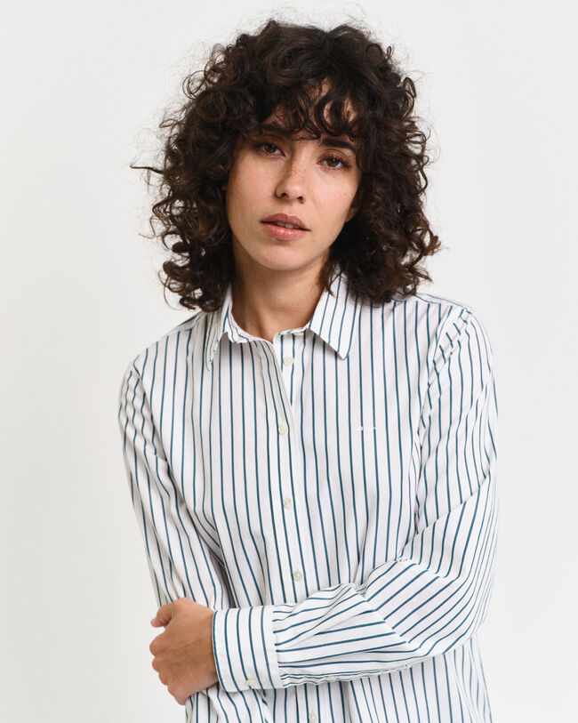 Chemise coupe regular en popeline à rayures classique