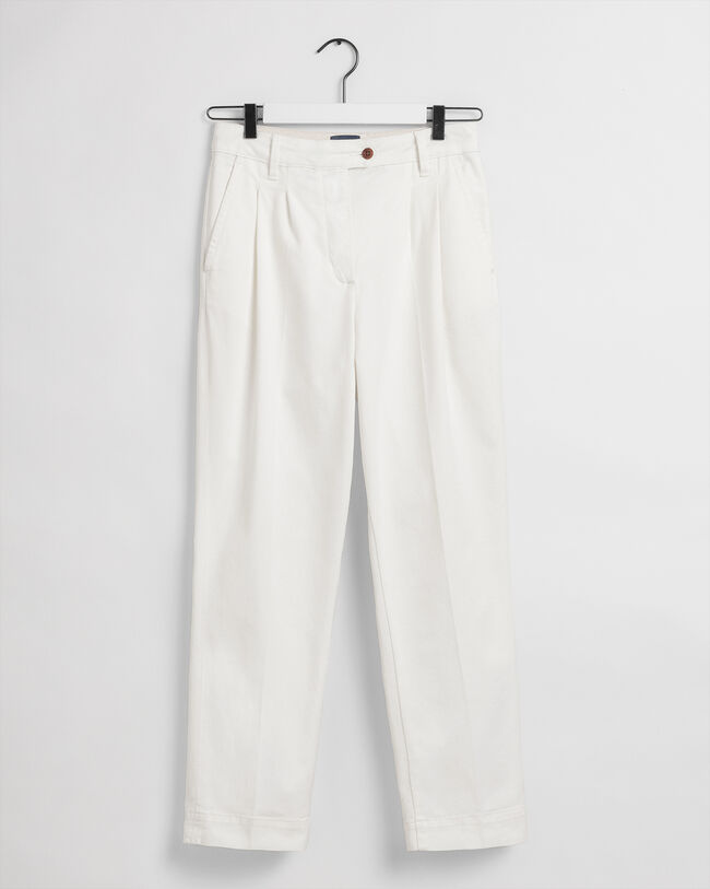 Pantalon chino plissé à taille haute