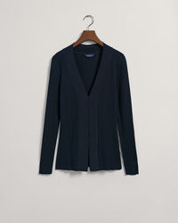 Haut col V c&ocirc;tel&eacute; &agrave; manches longues