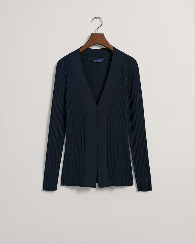 Haut col V c&ocirc;tel&eacute; &agrave; manches longues