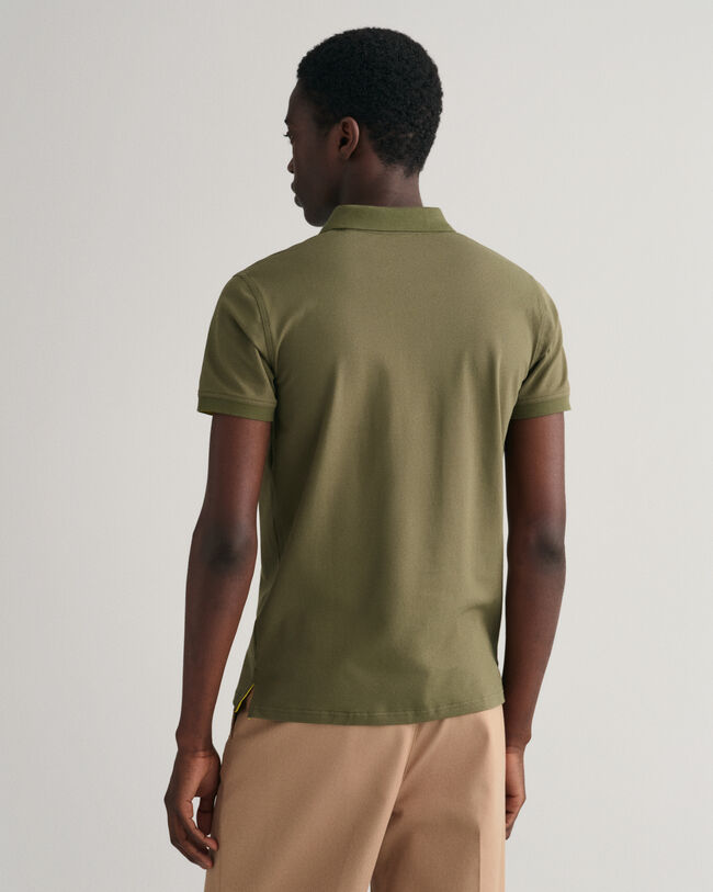 Polo en coton piqu&eacute; &agrave; col contrastant