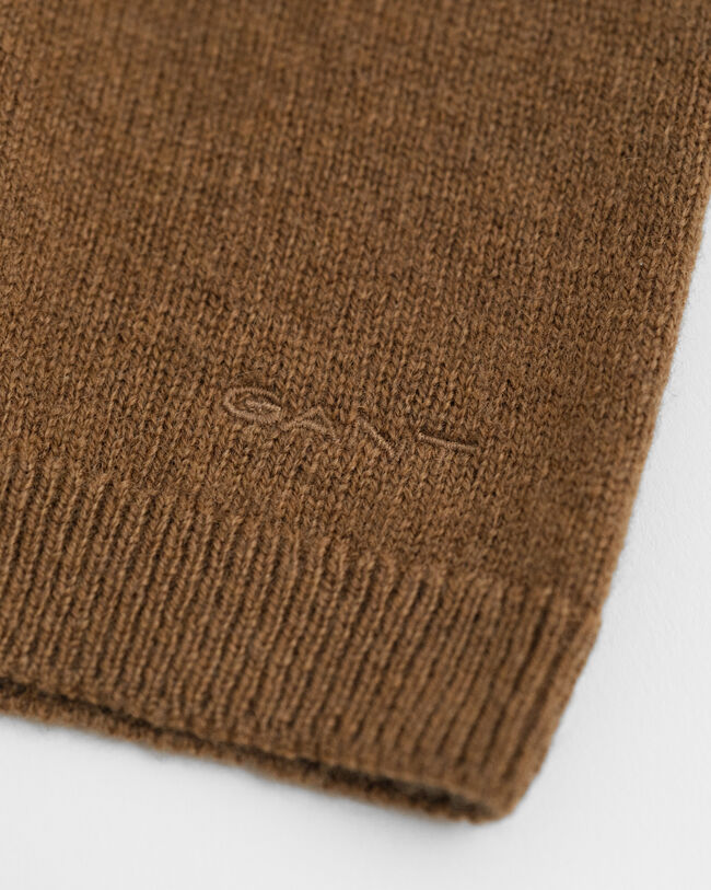 Pull col rond en laine d'agneau ultrafine à manches courtes